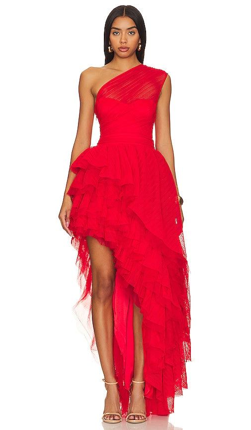 MAJORELLE Soriya Gown in Red - Robe MAJORELLE Soriya en Rouge - MAJORELLE Soriya 红色礼服 - MAJORELLE Soriya Kleid in Rot - MAJORELLE Soriya 가운레드 색상 - Abito MAJORELLE Soriya in rosso
