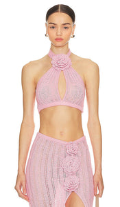 MAJORELLE Stella Rosette Top in Pink - Haut MAJORELLE Stella Rosette en Rose - MAJORELLE 粉色 Stella Rosette 上衣 - MAJORELLE Stella Rosette Top in Rosa - MAJORELLE 스텔라 로제트 탑 - MAJORELLE Stella Rosetta Top in rosa