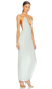 MAJORELLE Teil Embellished Gown in Baby Blue
