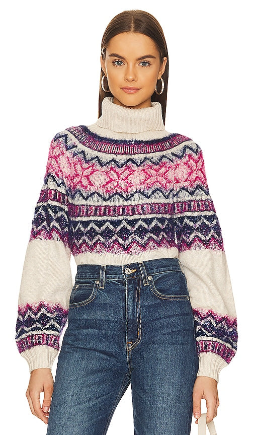 MAJORELLE Lizelle Fair Isle Sweater in Ivory - MAJORELLE Pull Lizelle Fair Isle en ivoire - MAJORELLE Lizelle 象牙色 Fair Isle 毛衣 - MAJORELLE Lizelle Fair-Isle-Pullover in Elfenbein - MAJORELLE Lizelle 페어 아일 스웨터 아이보리 색상 - MAJORELLE Maglione Fair Isle Lizelle in avorio