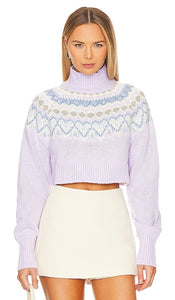 MAJORELLE Tamera Fairisle Sweater in Lavender - MAJORELLE Tamera Fairisle Pull en Lavande - MAJORELLE Tamera Fairisle 薰衣草色毛衣 - MAJORELLE Tamera Fairisle Pullover in Lavendel - MAJORELLE Tamera Fairisle 스웨터 라벤더 색상 - MAJORELLE Maglione Fairisle Tamera in lavanda