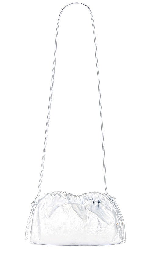 Mansur Gavriel Mini Cloud Clutch in Metallic Silver