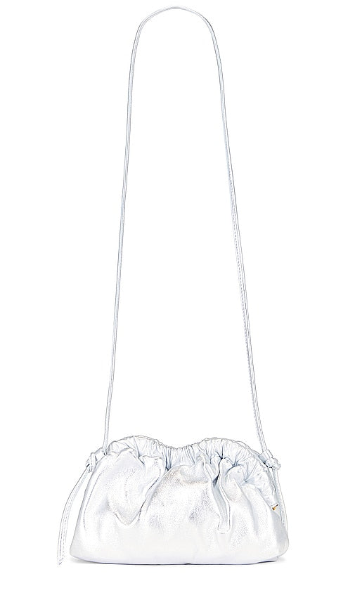 Mansur Gavriel Mini Cloud Clutch in Metallic Silver