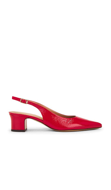 Mansur Gavriel Pointy Toe Slingback in Red | Poppy Sling Back Heels for Women
