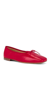 Mansur Gavriel Square Toe Ballerina Flat in Red