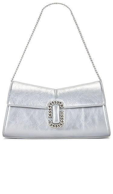 Marc Jacobs The Metallic St. Marc Clutch in Metallic Silver