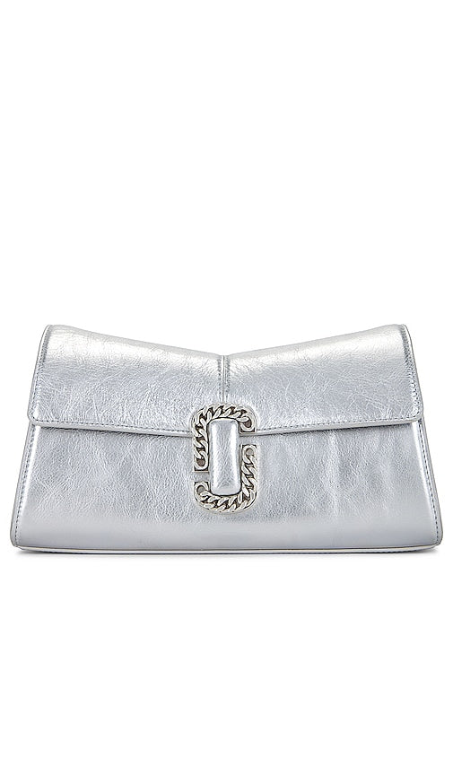 Marc Jacobs The Metallic St. Marc Clutch in Metallic Silver