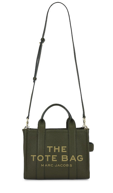 Marc Jacobs The Leather Small Tote in Dark Green