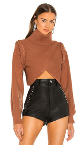 Michael Costello x REVOLVE Fresia Sweater in Cognac - Michael Costello x REVOLVE Pull Fresia en Cognac - Michael Costello x REVOLVE Fresia 干邑色毛衣 - Michael Costello x REVOLVE Fresia Pullover in Cognac - Michael Costello x REVOLVE 프레시아 스웨터 in Cognac - Maglione Michael Costello x REVOLVE Fresia in cognac