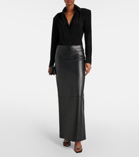 M√É¬¥not Low-rise leather maxi skirt