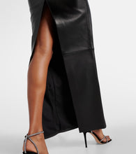 M√É¬¥not Low-rise leather maxi skirt