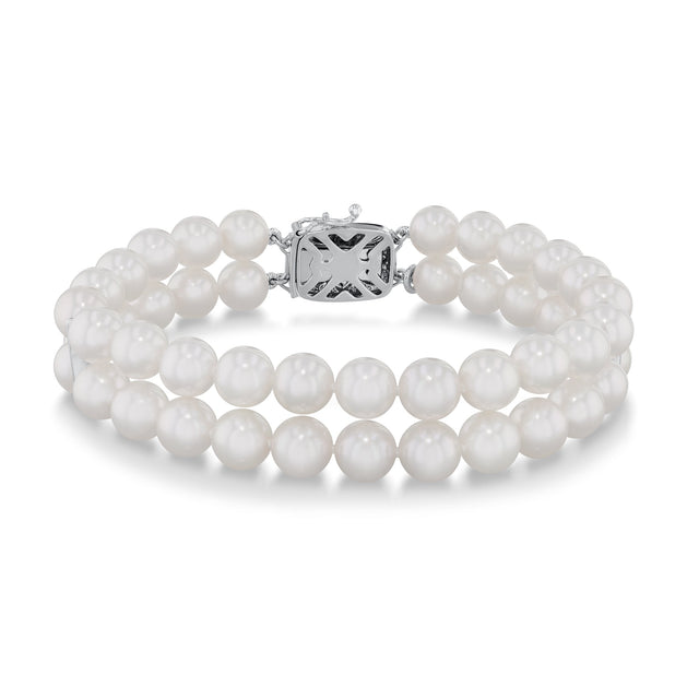 MIKIMOTO 6.5-7mm Akoya Cultured Pearl Double Strand Bracelet