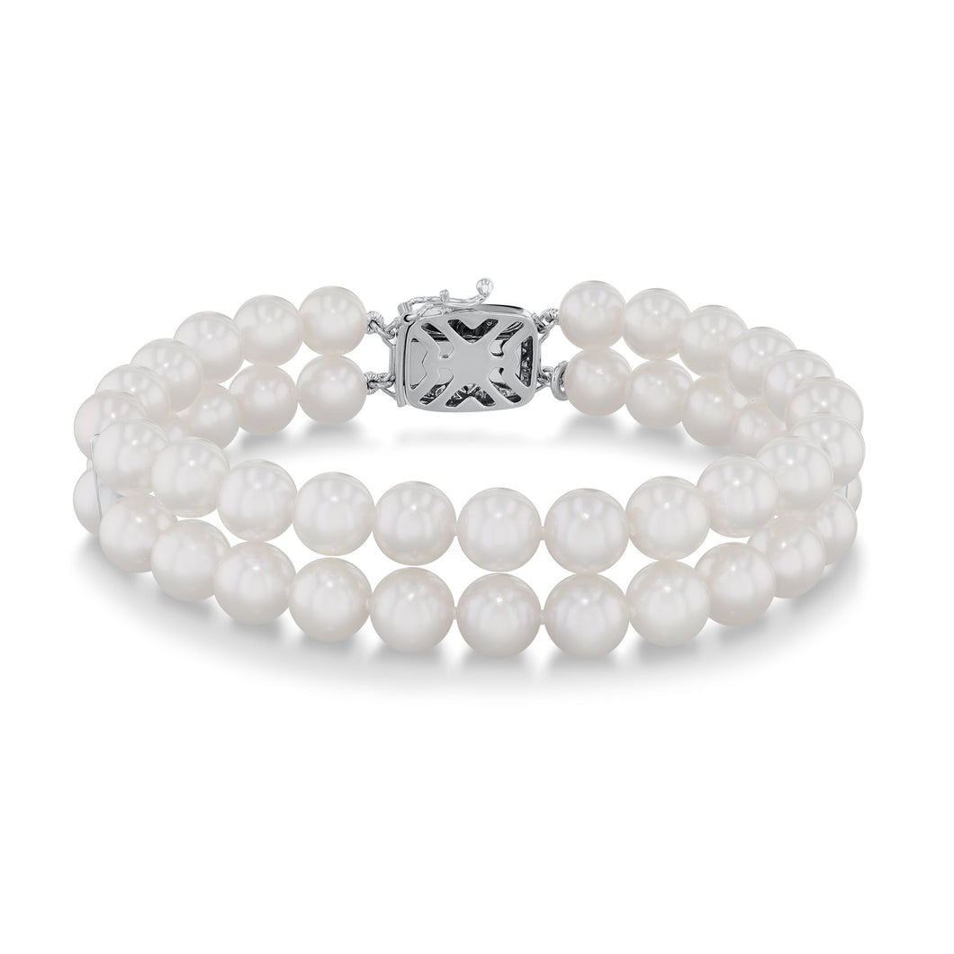MIKIMOTO 6.5-7mm Akoya Cultured Pearl Double Strand Bracelet