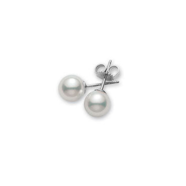 MIKIMOTO 8-8.5mm Akoya Cultured Pearl Stud Earrings