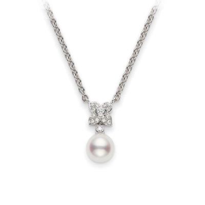 MIKIMOTO Akoya Cultured Pearl White Gold Pendant Necklace
