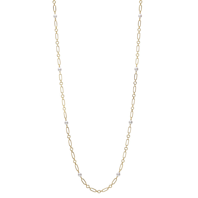 MIKIMOTO M Code Akoya Cultured Pearl Necklace in Yellow Gold