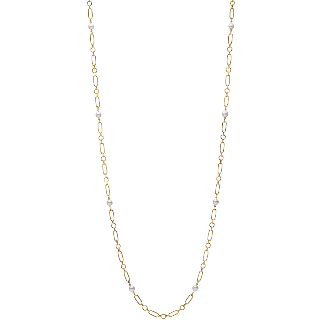 MIKIMOTO M Code Akoya Cultured Pearl Necklace in Yellow Gold