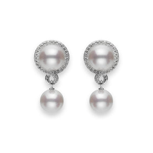 MIKIMOTO Petit Soleil Akoya Cultured Pearl and Diamond Drop Earrings