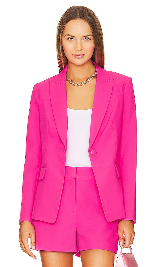 MILLY Avery Cady Blazer in Pink - Blazer en cady MILLY Avery en rose - MILLY Avery 粉色卡迪西装外套 - MILLY Avery Cady-Blazer in Rosa - MILLY 에이버리 캐디 블레이저 핑크 색상 - Blazer MILLY Avery Cady in rosa