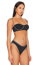 MILLY Cabana Heat Set Bikini Top in Black