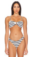 MILLY Cabana Nautical Stripe Bikini Top in Navy