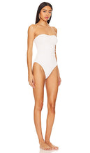 MILLY Cabana Textured Ruched One Piece in White