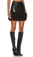 MILLY Rochelle Crinkle Faux Leather Skirt in Black
