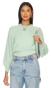 MINKPINK Luma Fluffy Sweater in Mint - MINKPINK Luma Pull moelleux en menthe - MINKPINK Luma 薄荷色蓬松毛衣 - MINKPINK Luma Flauschiger Pullover in Mint - MINKPINK 루마 플러피 스웨터 민트 색상 - Maglione soffice Luma MINKPINK in menta