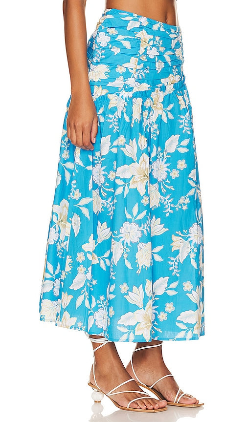 MINKPINK Zinnia Midi Skirt in Blue