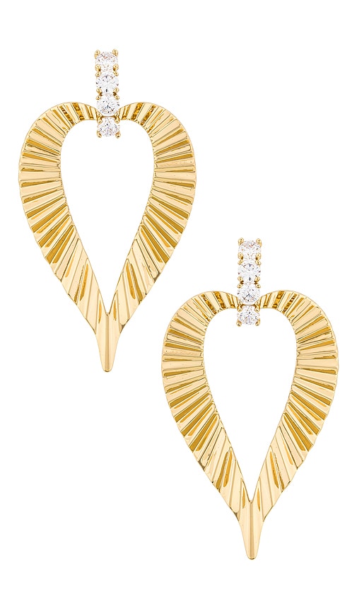 MIRANDA FRYE Jasmine Earring in Metallic Gold