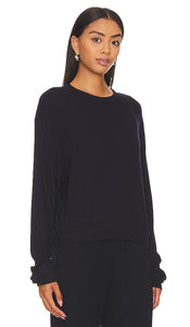 Michael Lauren Hamish Crop Pullover in Navy