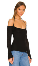 Michael Lauren Dave Halter Neck Top in Black