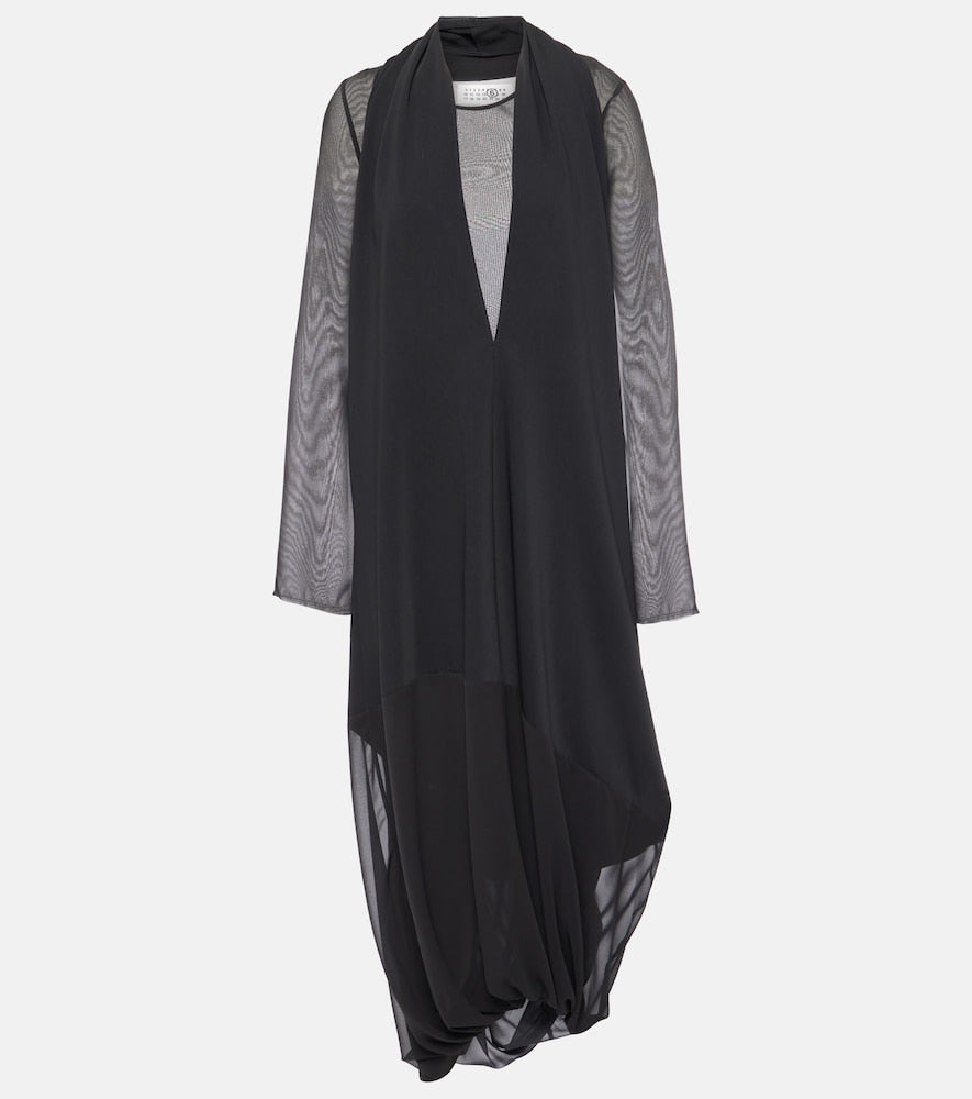 MM6 Maison Margiela Draped midi dress. MM6 Maison Margiela 垂褶中长连衣裙