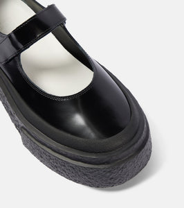 MM6 Maison Margiela Leather Mary Jane flats