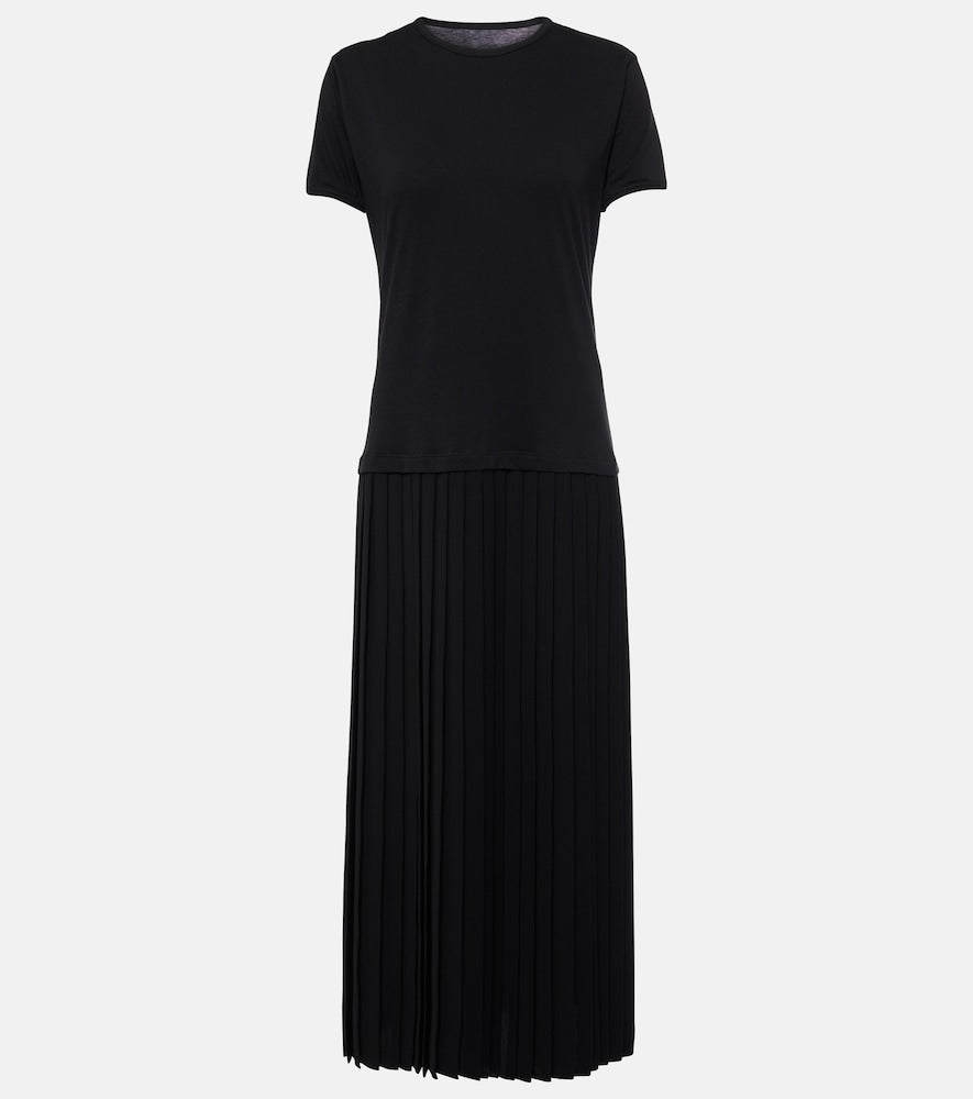 MM6 Maison Margiela Pleated cotton midi dress. MM6 Maison Margiela 褶裥棉质中长连衣裙