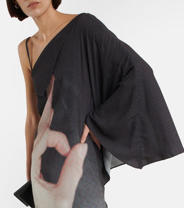 MM6 Maison Margiela Printed one-shoulder midi dress