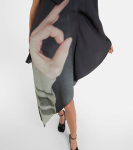 MM6 Maison Margiela Printed one-shoulder midi dress