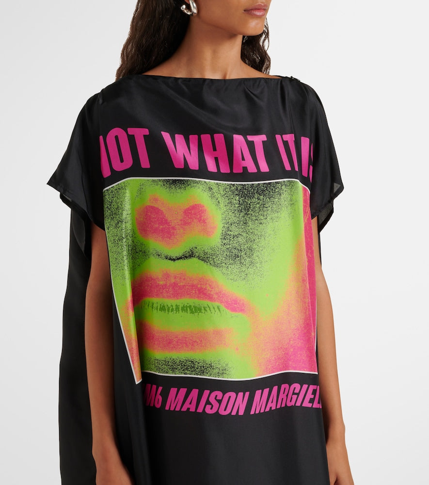MM6 Maison Margiela Printed silk maxi dress