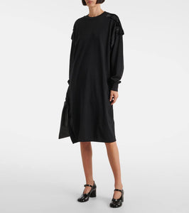 MM6 Maison Margiela Ruffled cotton jersey sweater dress