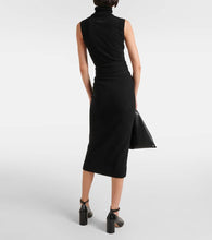 MM6 Maison Margiela Tie-detail wool-blend midi dress