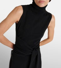 MM6 Maison Margiela Tie-detail wool-blend midi dress