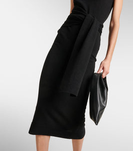 MM6 Maison Margiela Tie-detail wool-blend midi dress