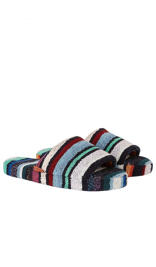 Missoni Home Chandler Open Slipper With Band in Blue,Red