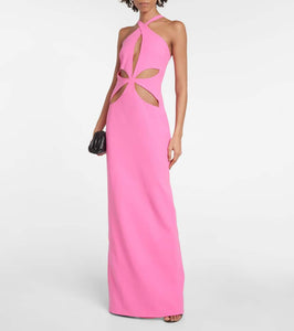MÔNOT Cutout halterneck gown