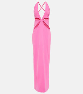 MÔNOT Cutout halterneck gown