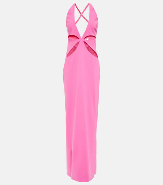 MÔNOT Cutout halterneck gown