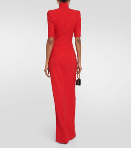 MÔNOT High-neck crêpe maxi dress
