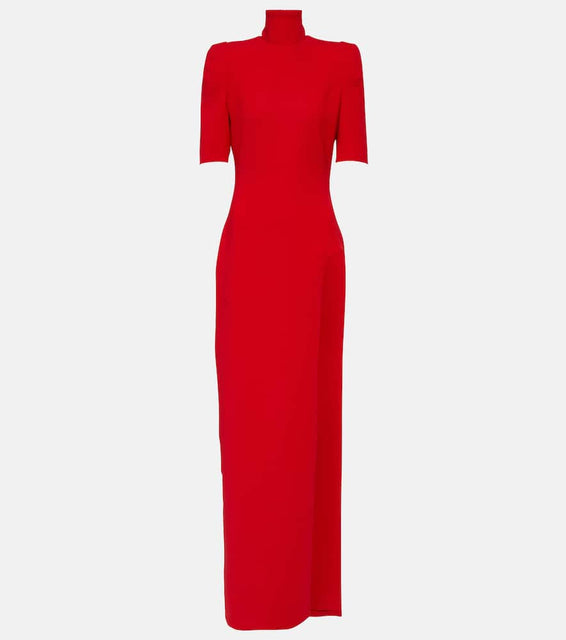 MÔNOT High-neck crêpe maxi dress