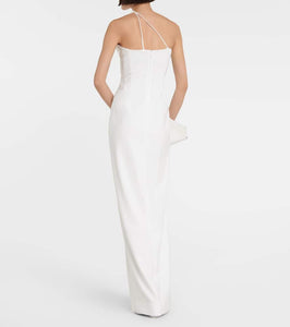MÔNOT One-shoulder keyhole gown