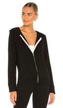 MONROW Supersoft Zip Up Hoodie in Black